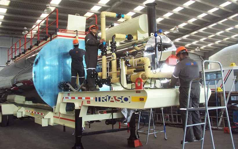 Manufacturing of asphalt tank, with oil heater