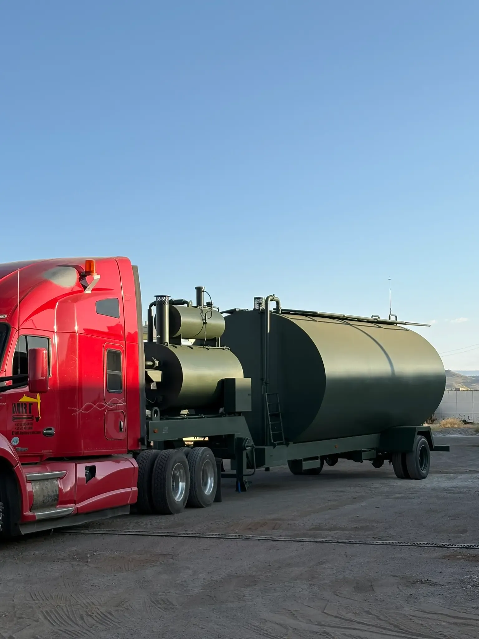 Oil heater on a truck