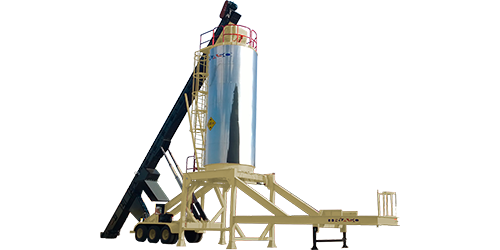 Self-erecting Hot Mix storage Silo, 100 Tons capacity, in working position