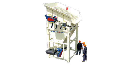 Variable speed belt feeder, with vibratory grizzly, 8 Yd3 bin hopper