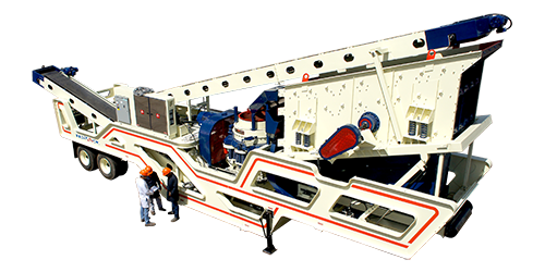 3 feet, fully equipped Cone crusher, with screen and close-circuit, in working position